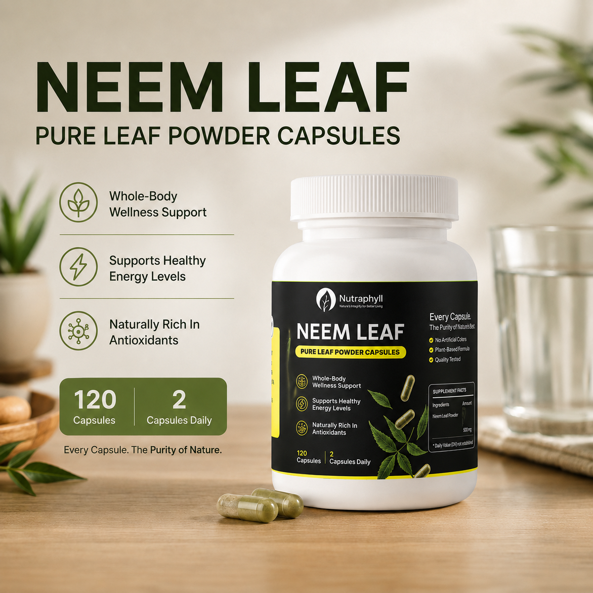 Neem Leaf Powder 120 capsule