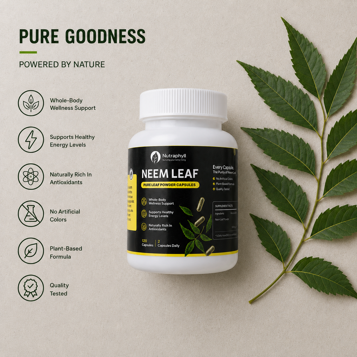 Neem Leaf Powder 120 capsule