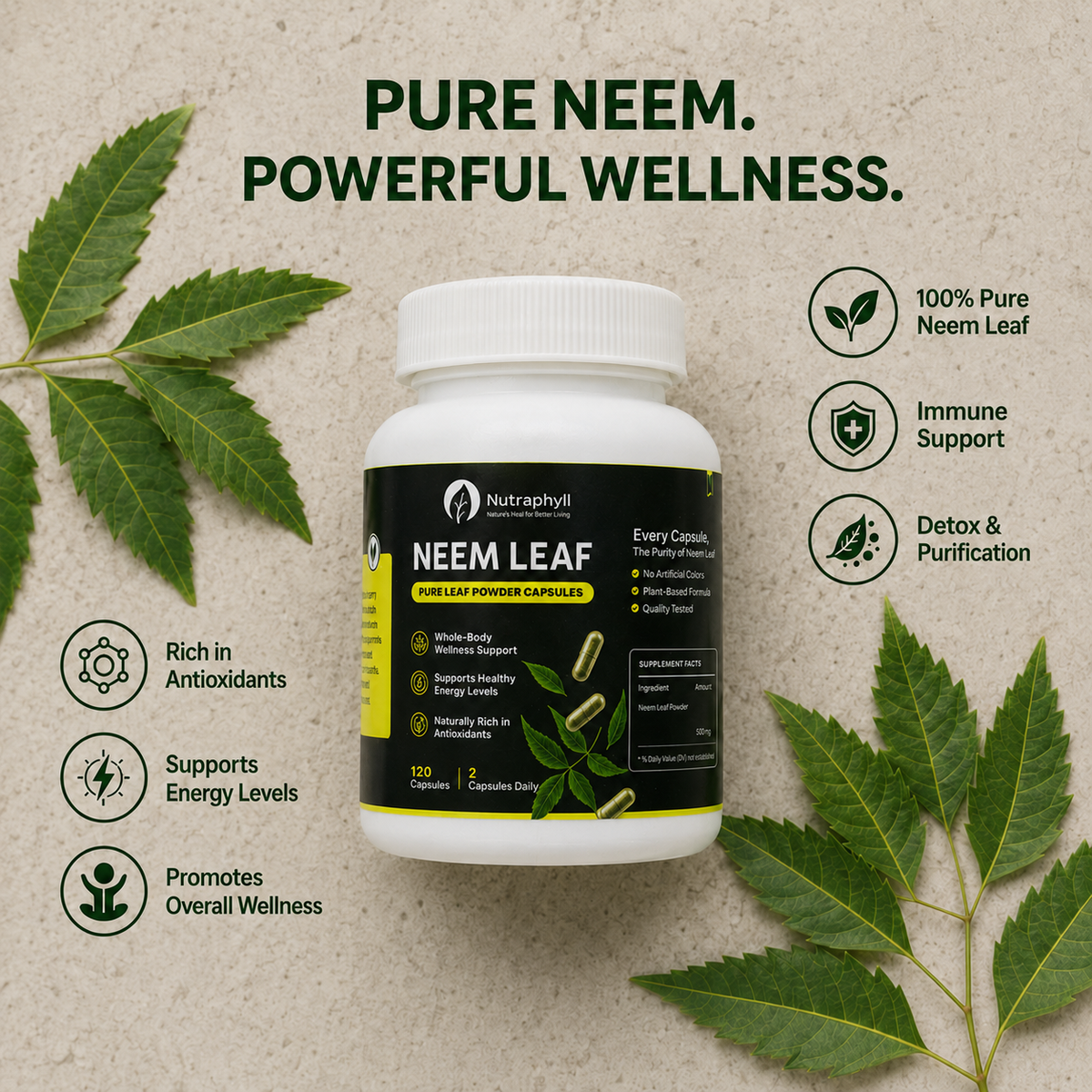 Neem Leaf Powder 120 capsule